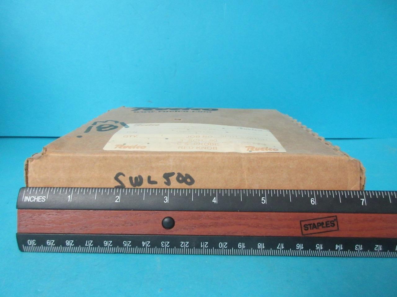 RUELCO ELECTRIC SAND PROBE RELAY MODEL 1SE3-SR13C 3″ SCH 80 C.S. PROBE RED KNOB