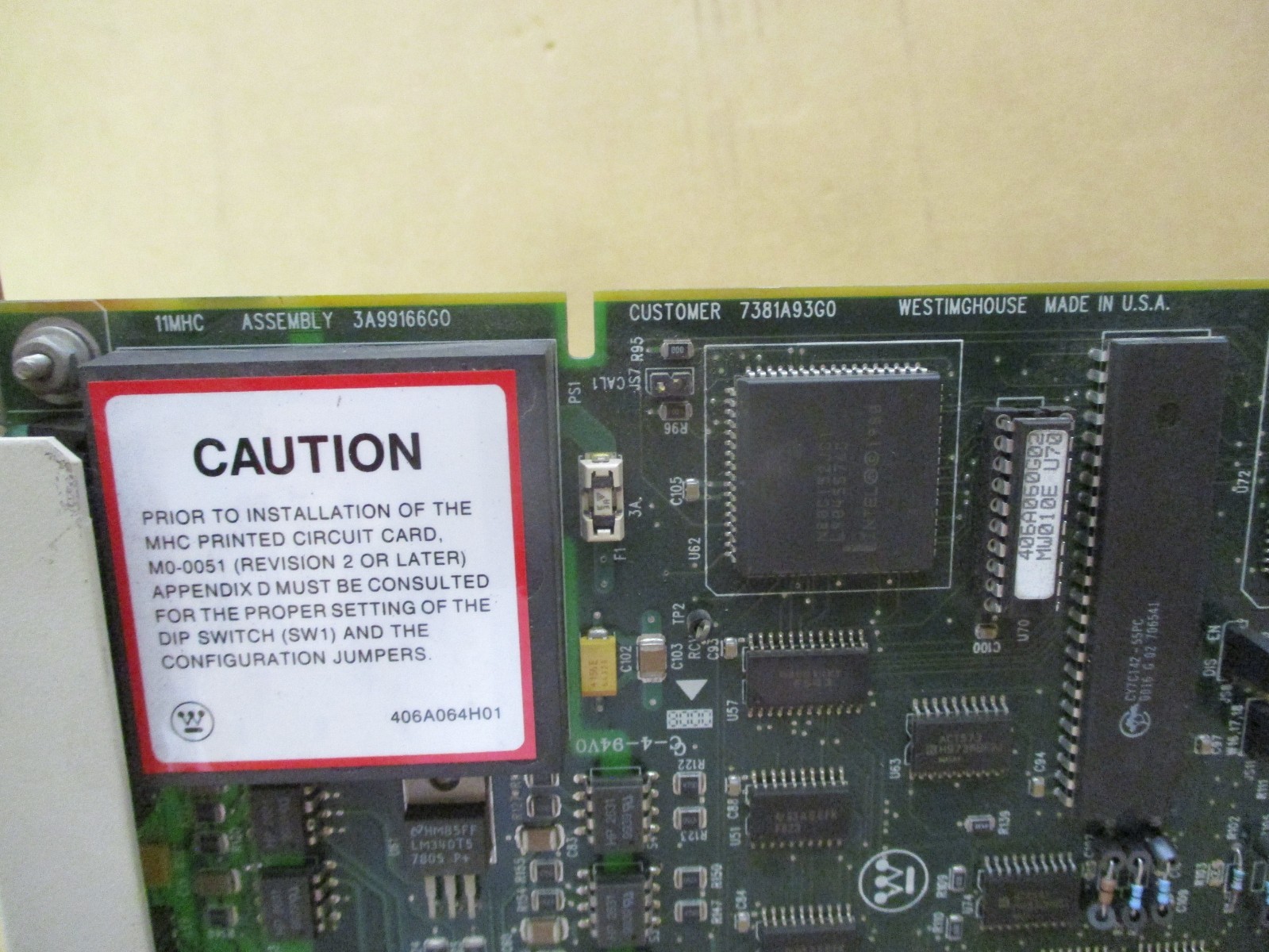 Westinghouse 7381A93G05 SUB AJ 3A99166G05 SUB F 11MHC3 52946HI