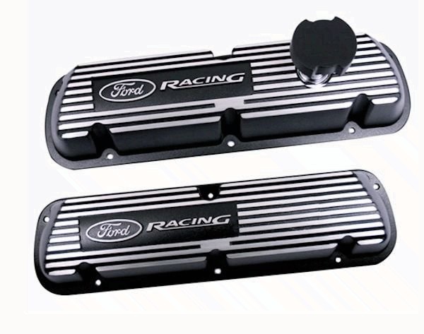Fo𝔯d Performance M-6000-J302R Valve Covers Black Aluminum SBF Pair ship fast
