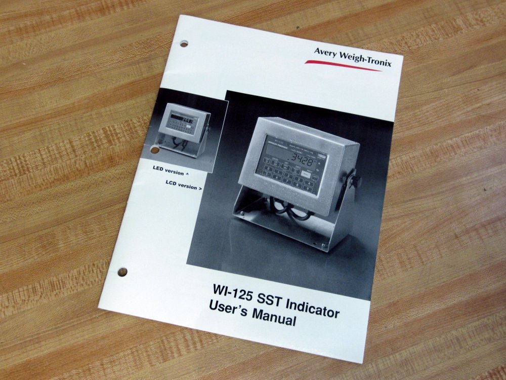 Avery Weigh-Tronix WI-125 SST WI-125 SST Indicator User’s Manual