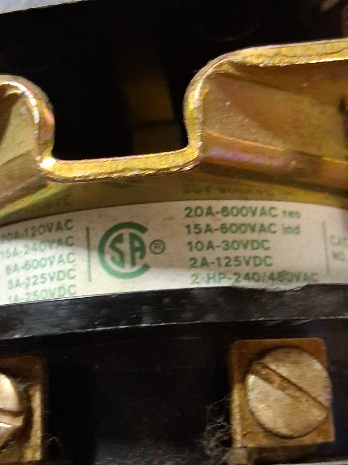 ELECTRO SWITCH 24206B ROTARY WITH HANDLE 600V 20A