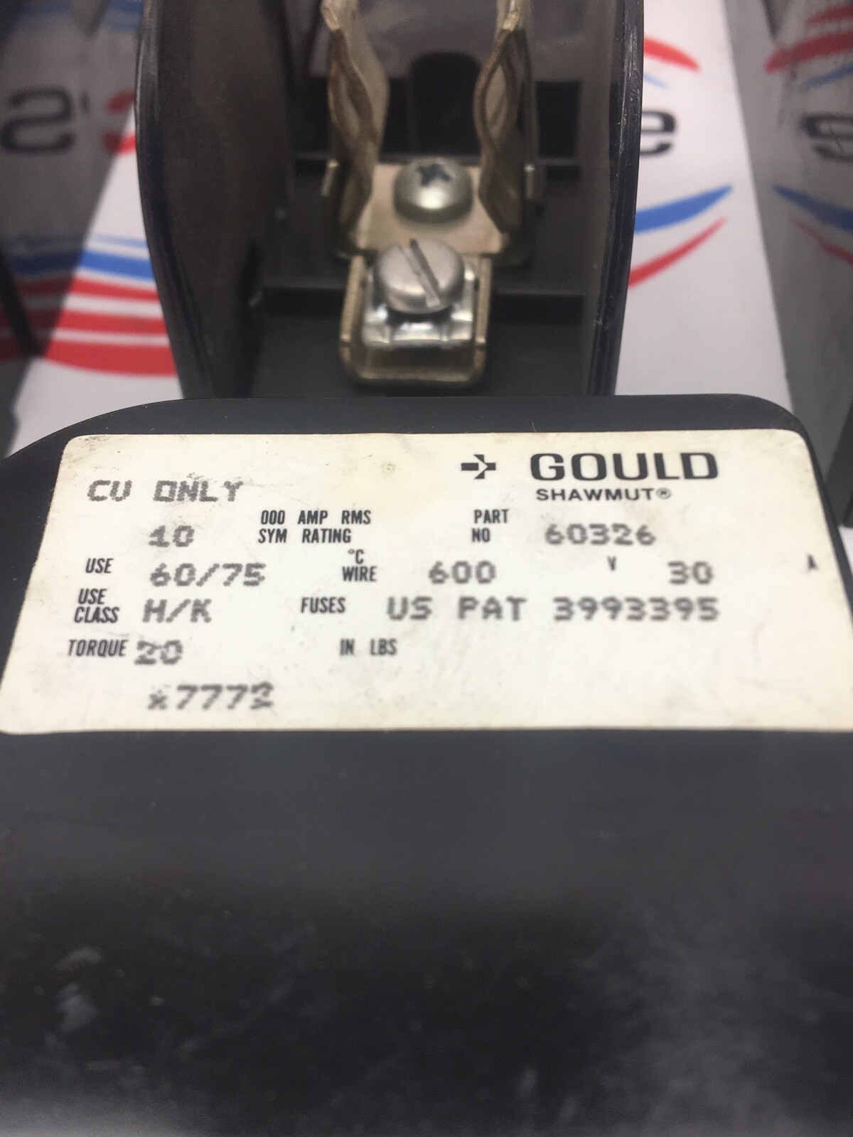 LOT OF 4 GOULD SHAWMUT 60326 FUSEHOLDERS 600V 30A