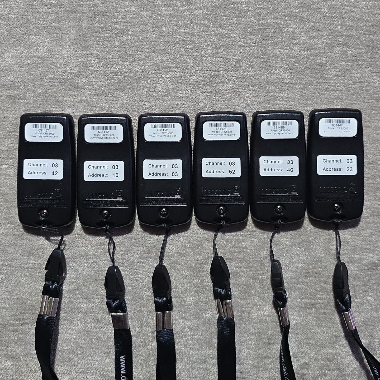 Lot of 6 CRS5000 Remote Controllers (1A–5E) – Used – Tested / Working !
