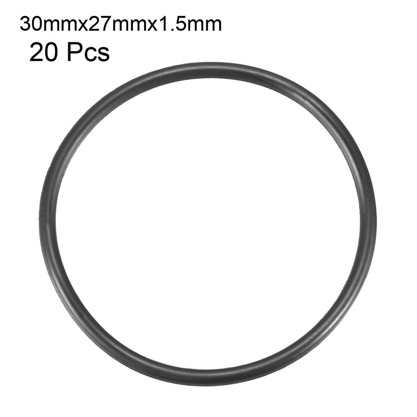 20Pcs Replacement Black Rubber O Rings Oil Seal Washers 30x27x1.5mm