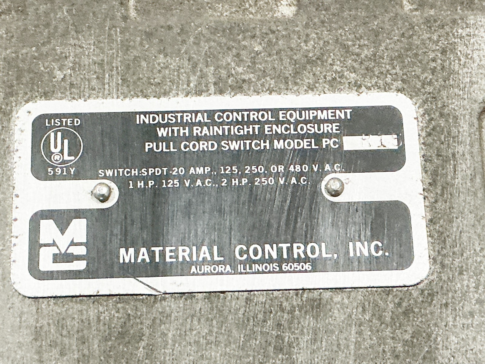 New Industrial Control Equipment PC-R1S Rain Tight Enclosure Pull Cord Switch