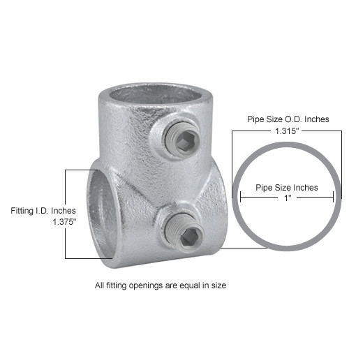 1″ Size Single Socket Tee Pipe Fitting (1.375″ Fitting I.D.)