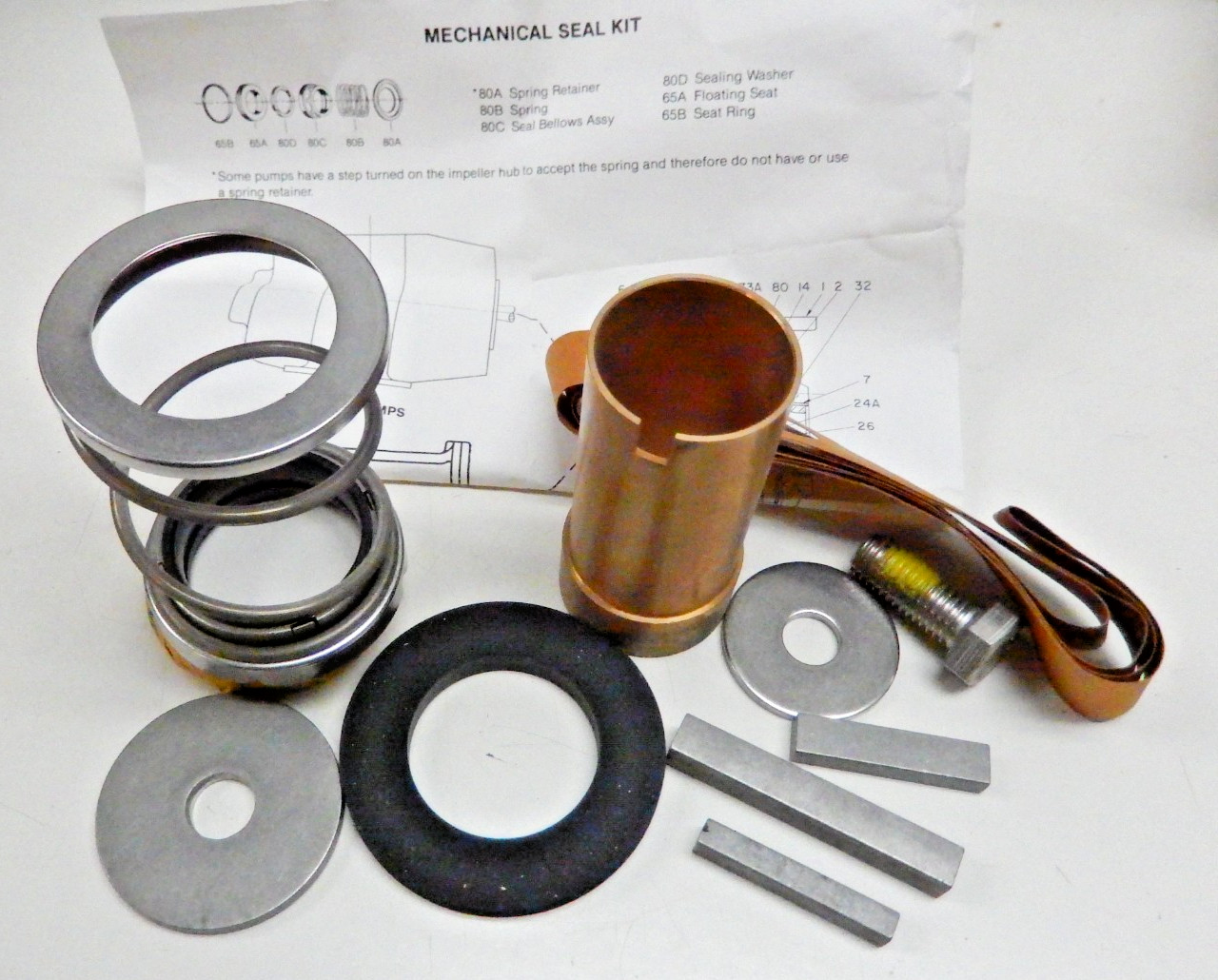 Peerless Pump 2697166 Seal and 2691521 Bronze Pump Shaft Sleeve