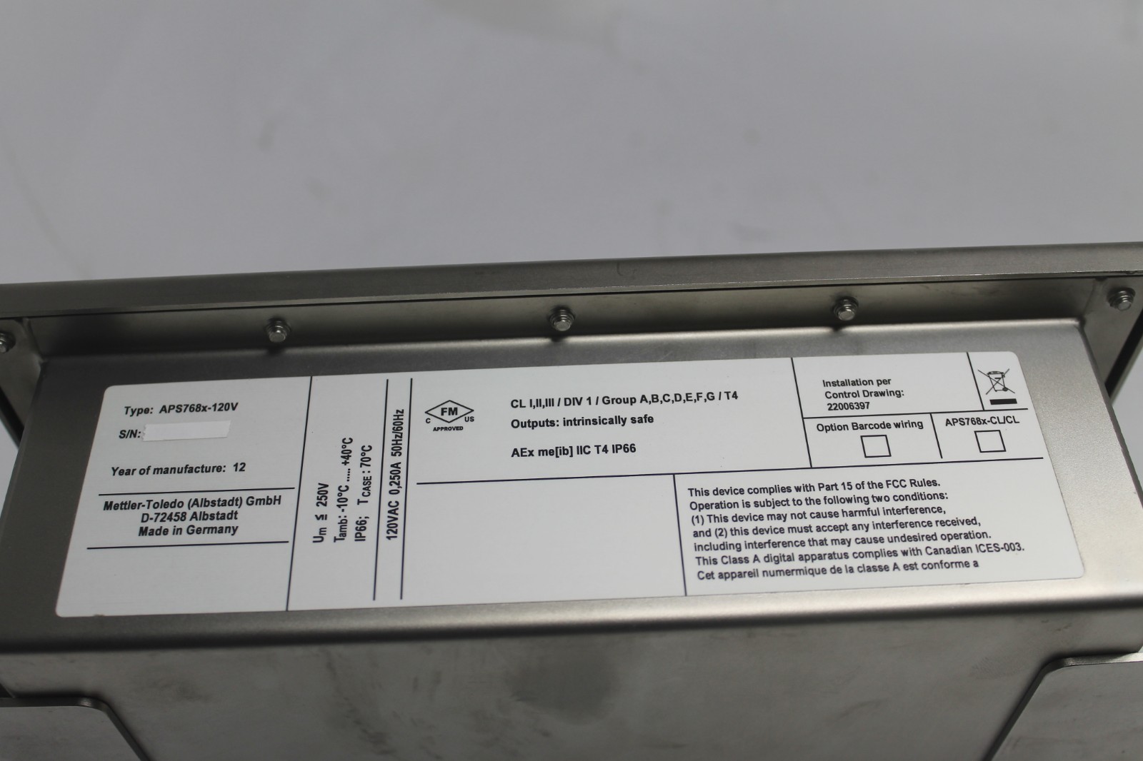 Mettler Toledo APS768X-120V Power Supply Module New