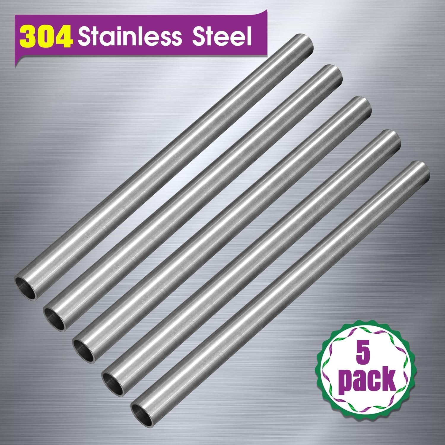 1/8″OD 304 Stainless Steel Tubing, 0.5mm Wall Thickness, 10 Inch Length Round…