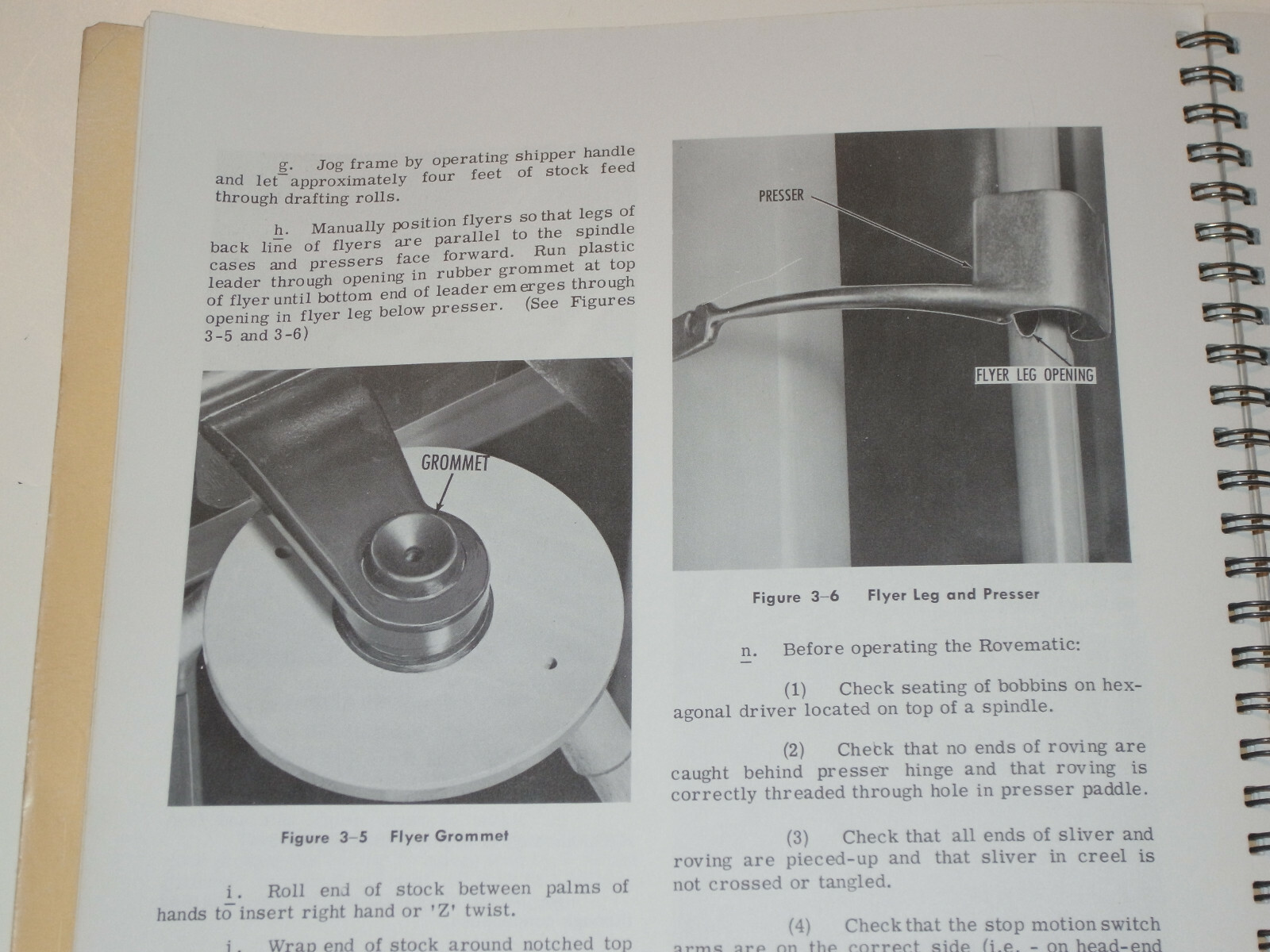 SACO-LOWELL ROVEMATIC INSTRUCTION MANUAL! 1at EDITION! 1964! PICTURES! OPERATION