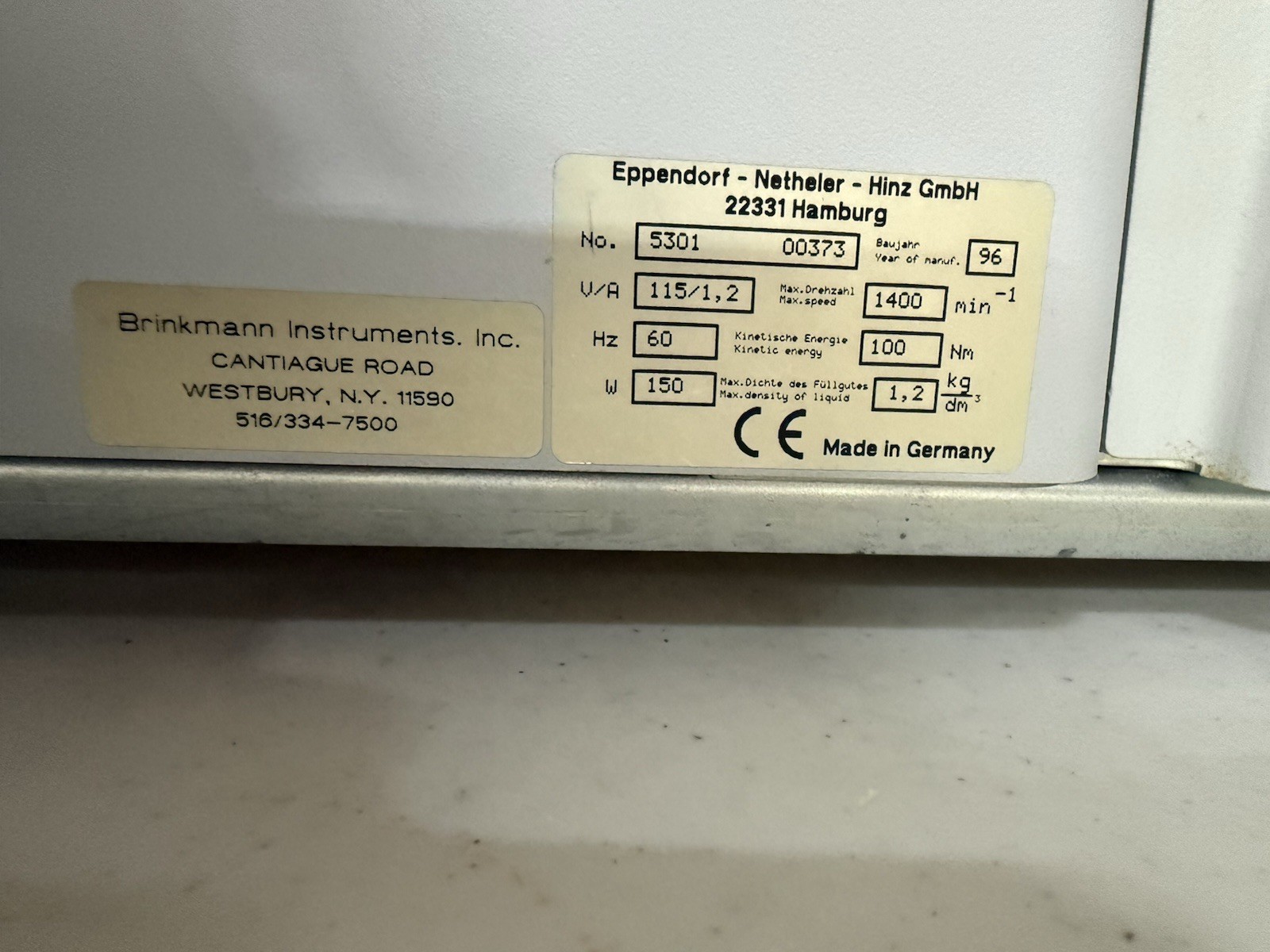 EPPENDORF VACUFUGE 5301 CONCENTRATOR CENTRIFUGE WITH F 45-48-11 ROTOR