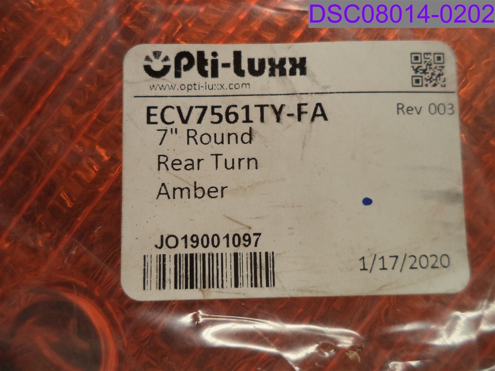Pti-luxx 7″ Round Rear Turn Signal Amber Light P/N ECV7561TY-FA