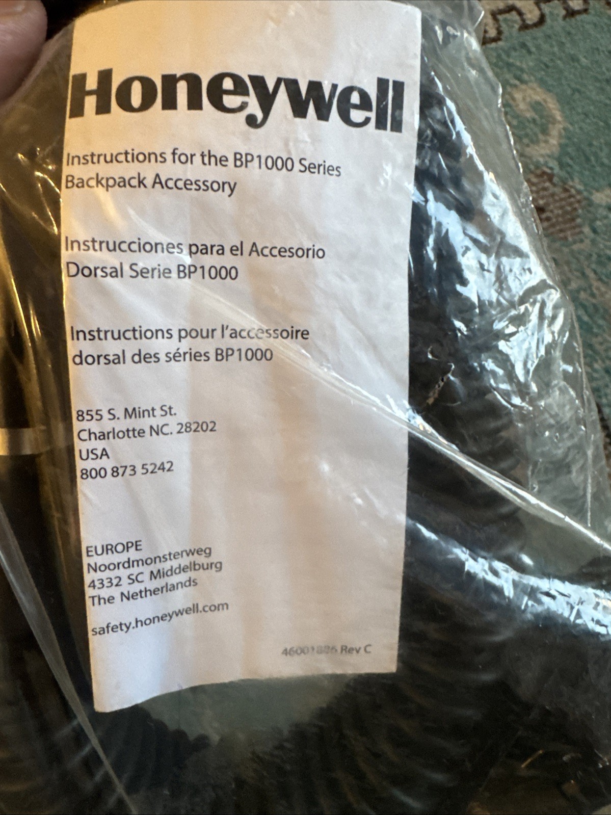Honeywell North BP1002 Backpack Filter Holder