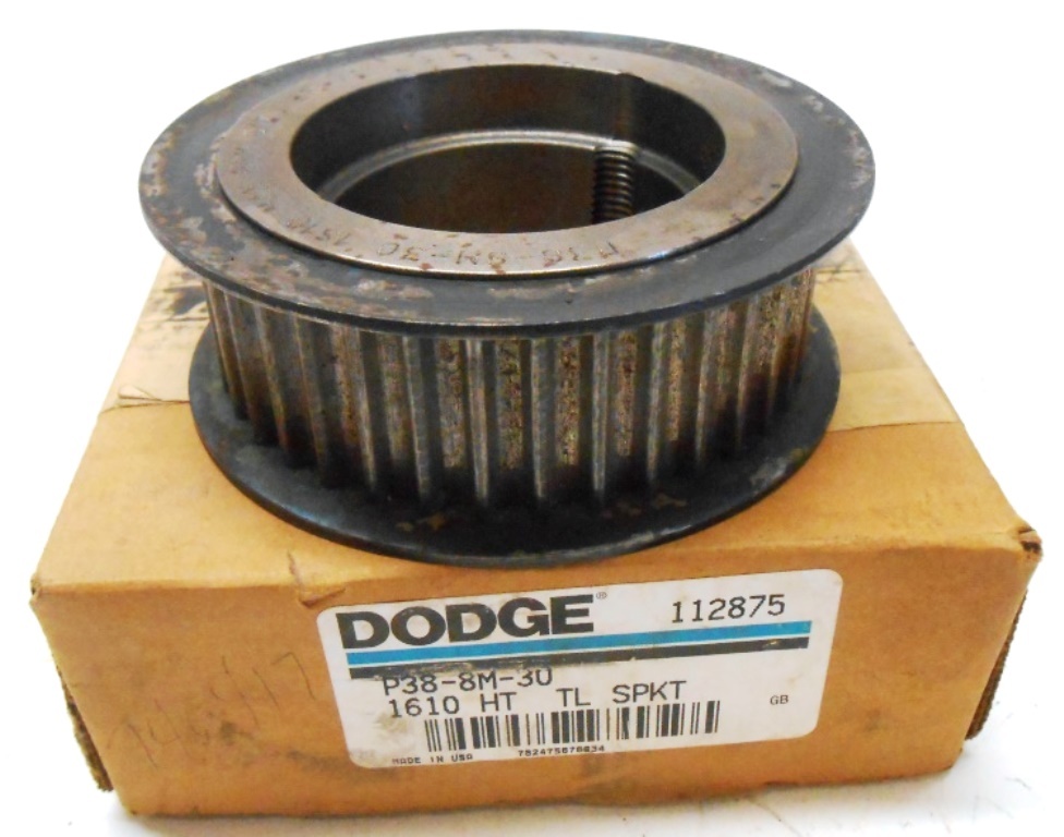 DODGE, HTD TL SPROCKET, 112875, P38-8M-30 1610, 2-3/32″ BORE, 3.756″ OD