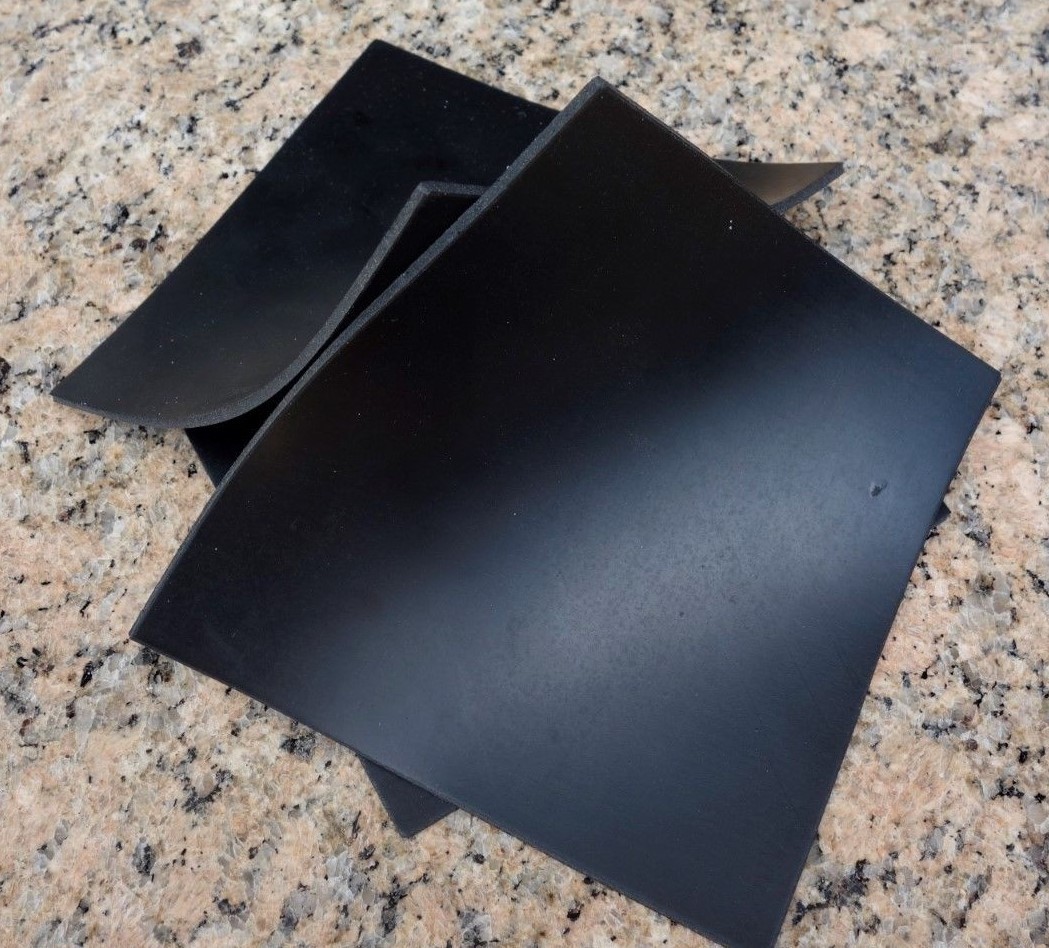 Set Of 3 Neoprene Rubber Gasket Plumbing Sheets Black 6″x6″x1/8″ Level Bumpers