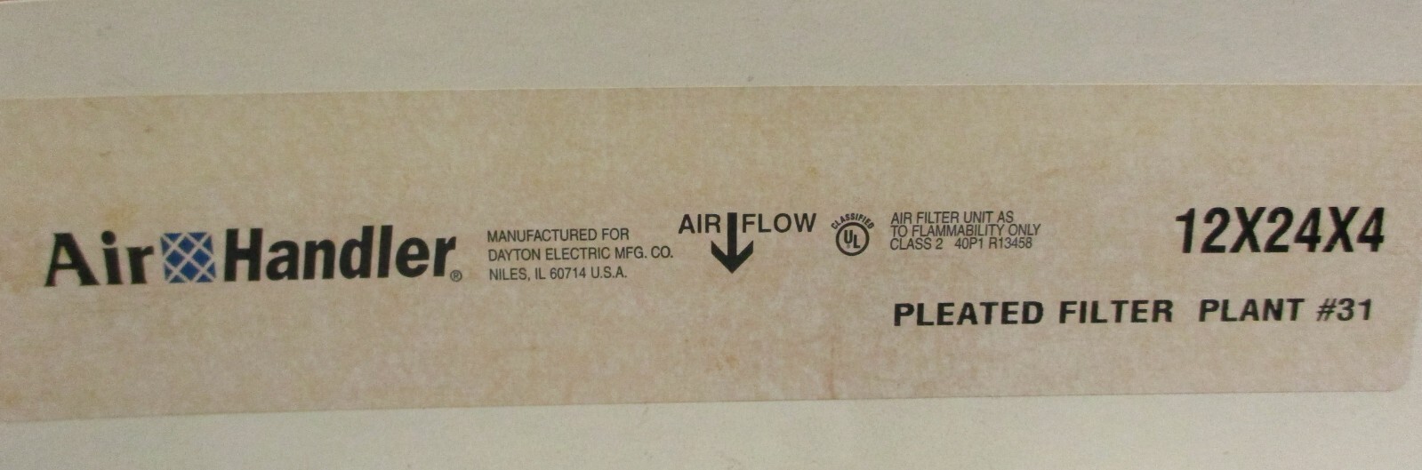 (Lot of 6) Air Handler 2W238 Pleated Air Filter 12″ x 24″ x 4″ MERV 7