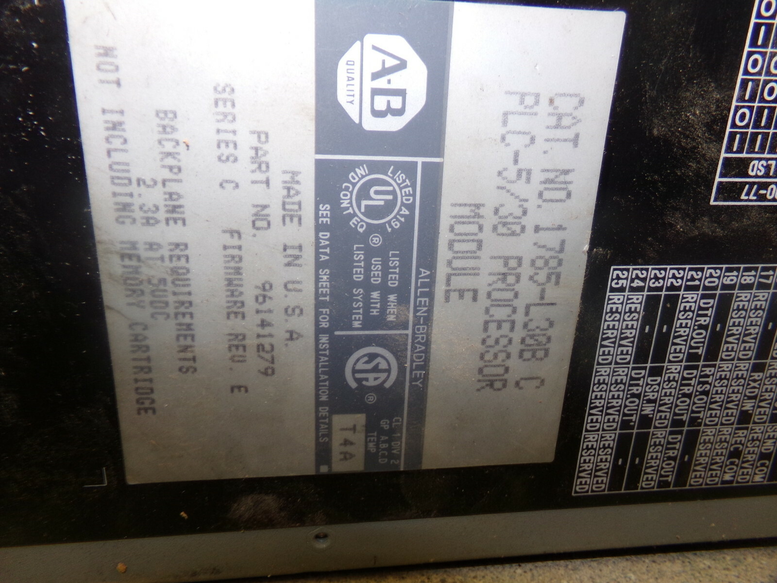 Allen Bradley 1785-L30BC PLC-5/30 Processor Module *FREE SHIPPING*
