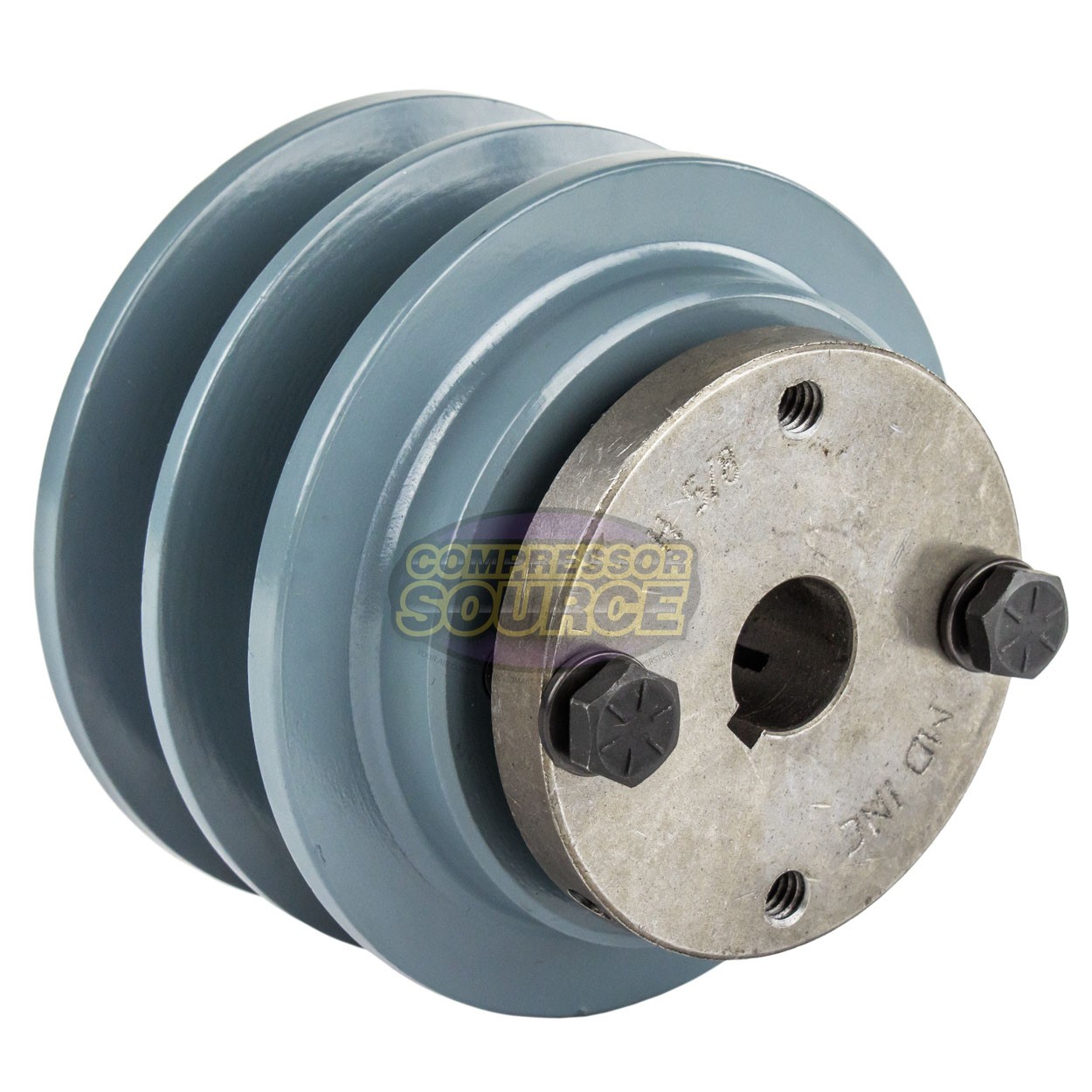 Cast Iron 3.35″ Dual Groove Pulley Belt B Section 5L with 5/8″ Sheave Bushing