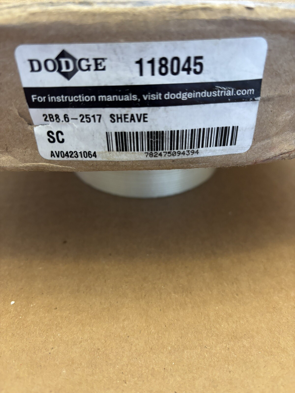 Dodge Sheave 118045 2B8.6-2517 SHEAVE