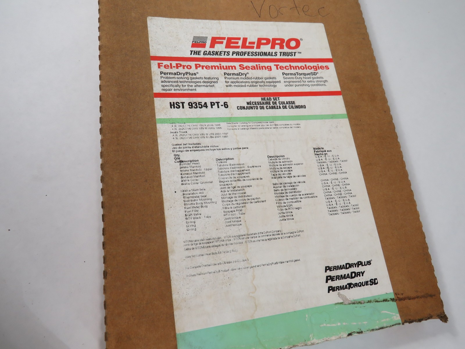 Fel-Pro HST-9354PT-6 Head Gasket Set Sealed NEW