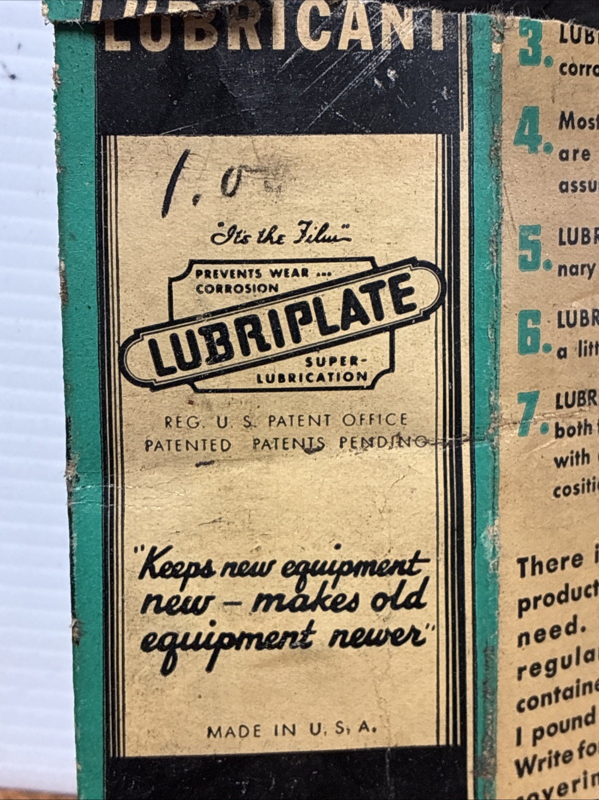 Vintage Lubriplate “The Modern Lubricant” Tube No.310 Fisk Brother in Box