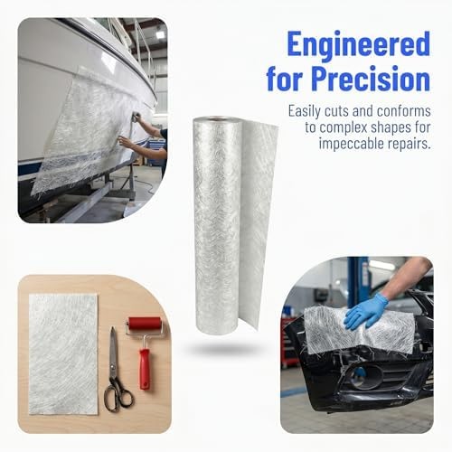 Fiberglass Mat Roll 35″ x 10 Yards (30 ft) – 1.5 oz/sqft Chopped Strand Mat (…