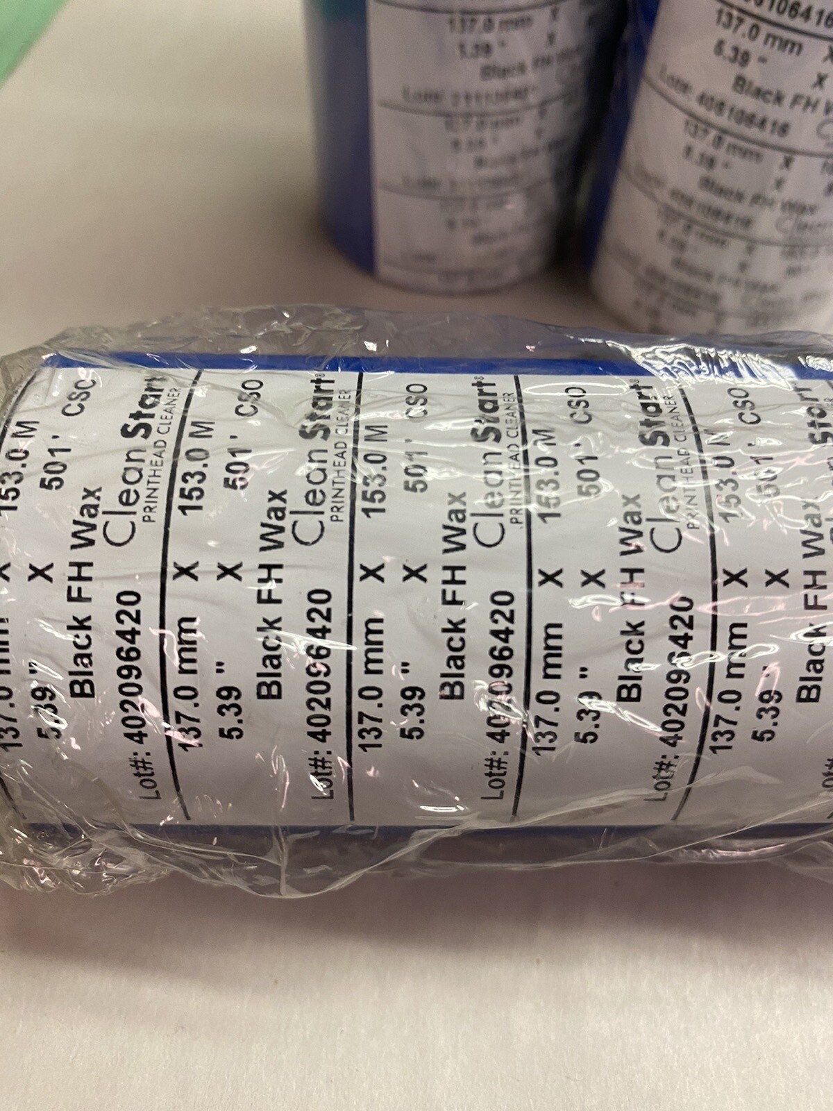 Prograde,FID13701,Thermal Transfer Ribbon 5.39″ x 502′ Black Wax Ribbon Lot of 5
