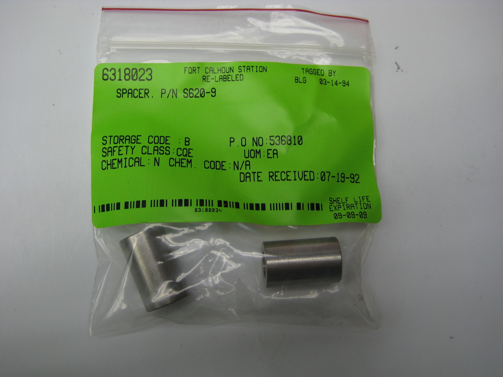 INDUSTRIAL SPARE S620-9 SPACER LOT OF 2 NSNP
