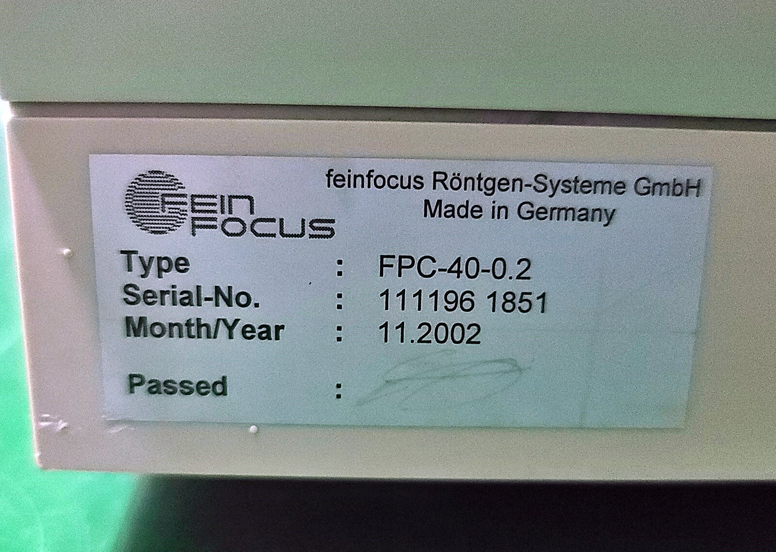 Fein Focus X-ray System Controller Main PC FPC-40-0.2 / FGUI-PC KA0138 1102