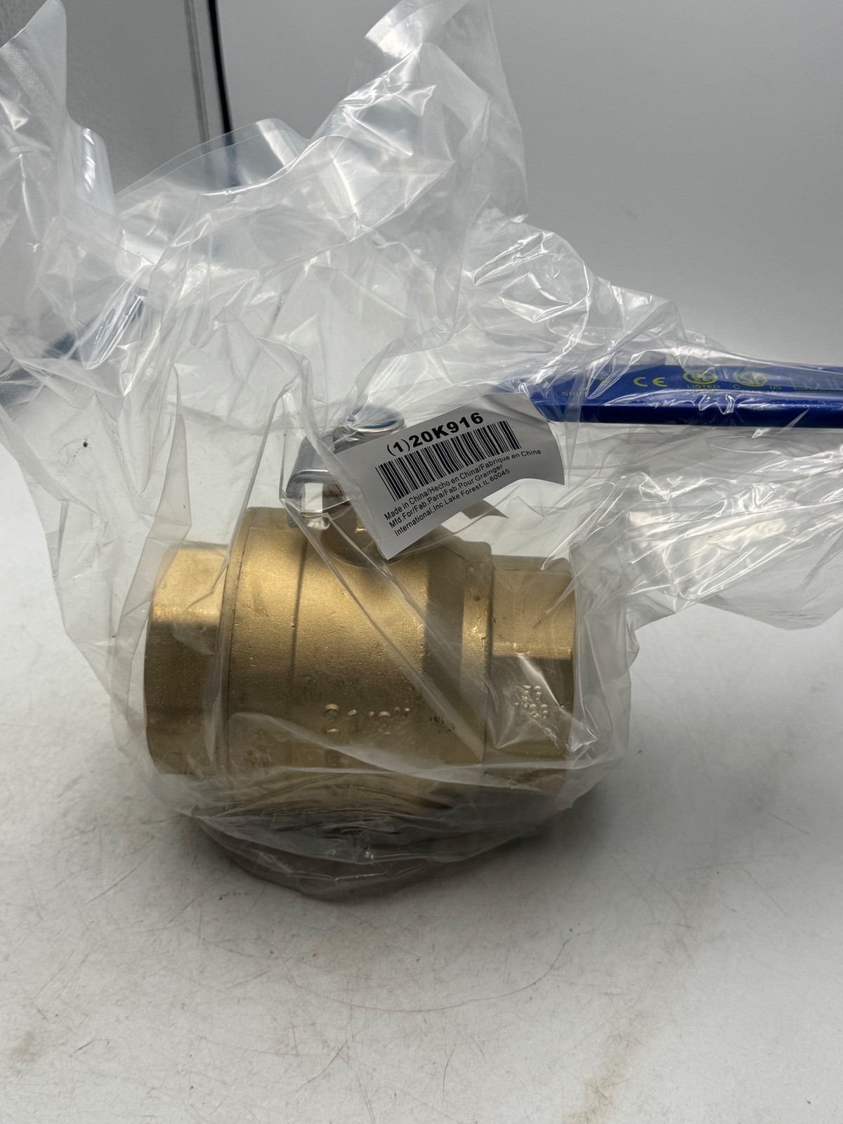 Midwest Control G-F600-250 Ball Valve 2 1/2in Brass 350 WOG 125 PSIG Lever