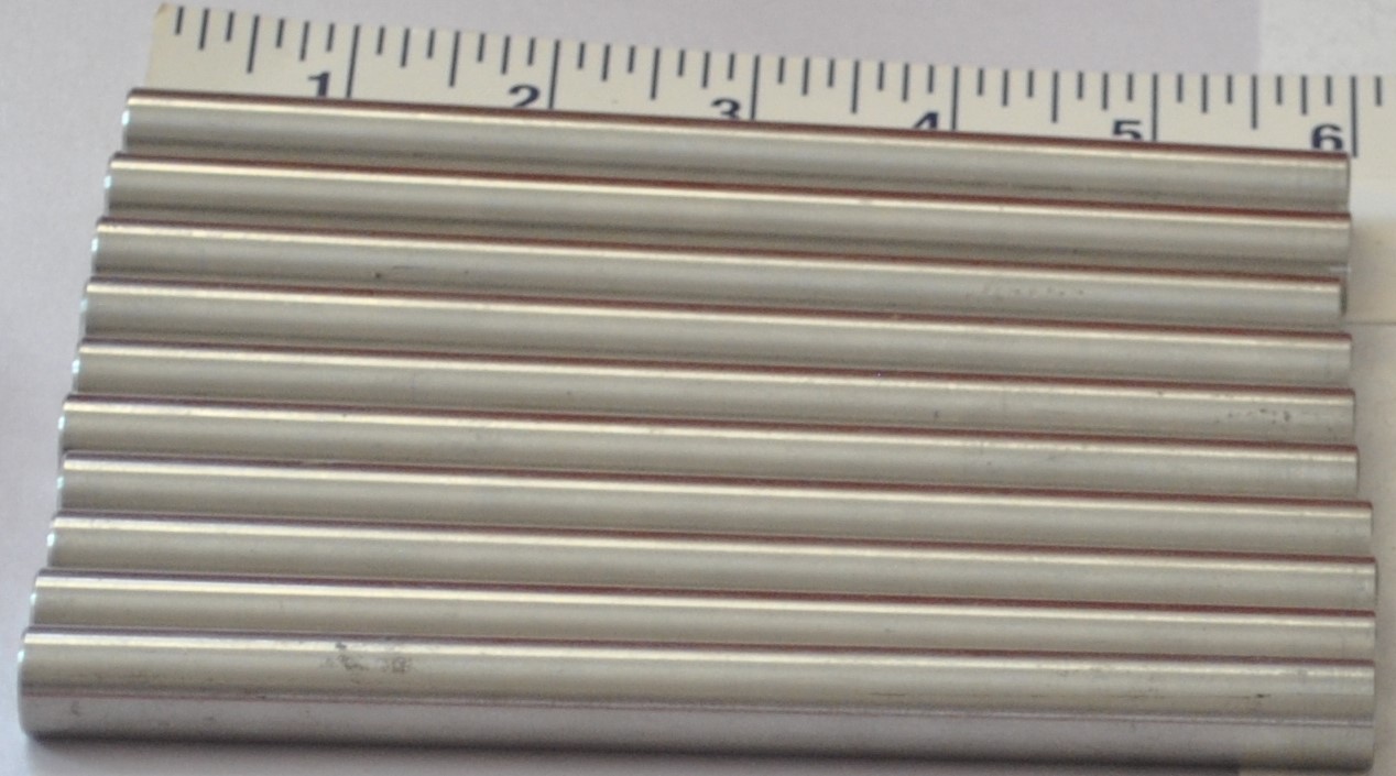 Lot of 10 SS 6″ long x 9/16″ optical post rods threaded (1/4 20) ends