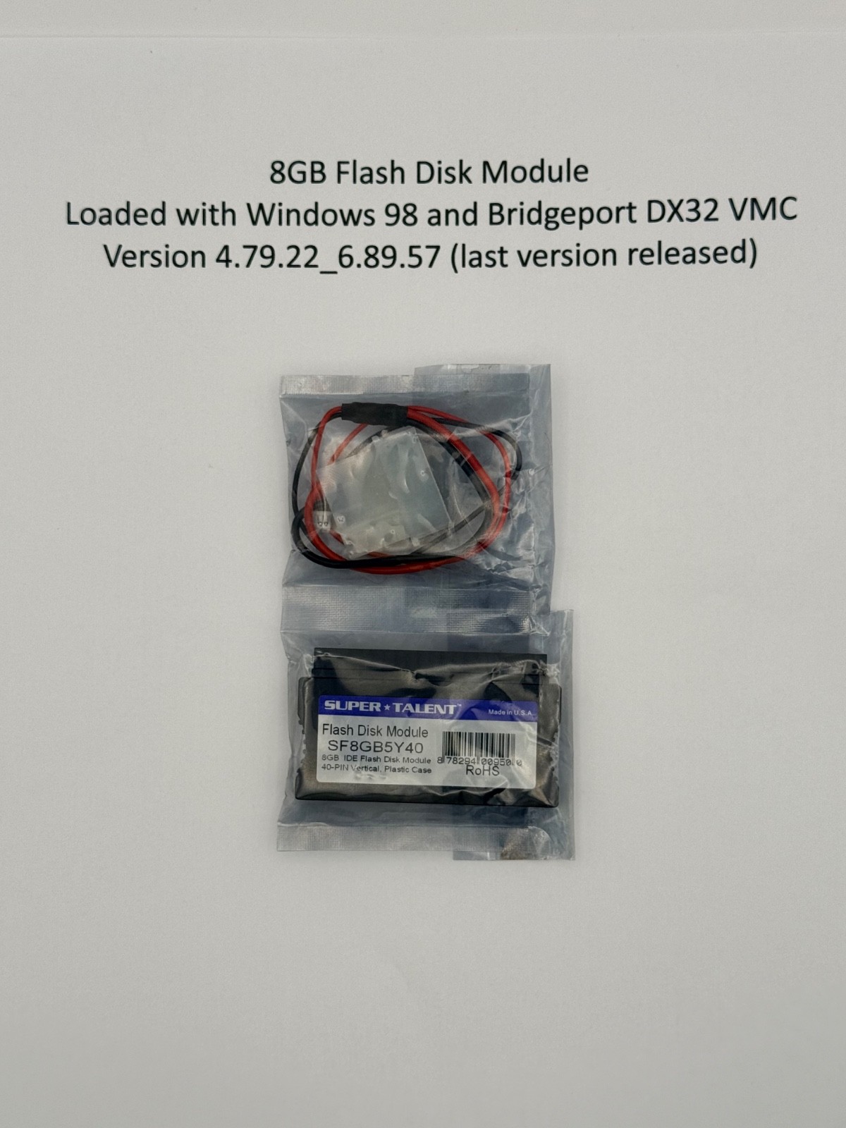 Bridgeport DX32 CNC Mill Software V4.79.22_6.89.57 with Windows 98 on Flash Disk