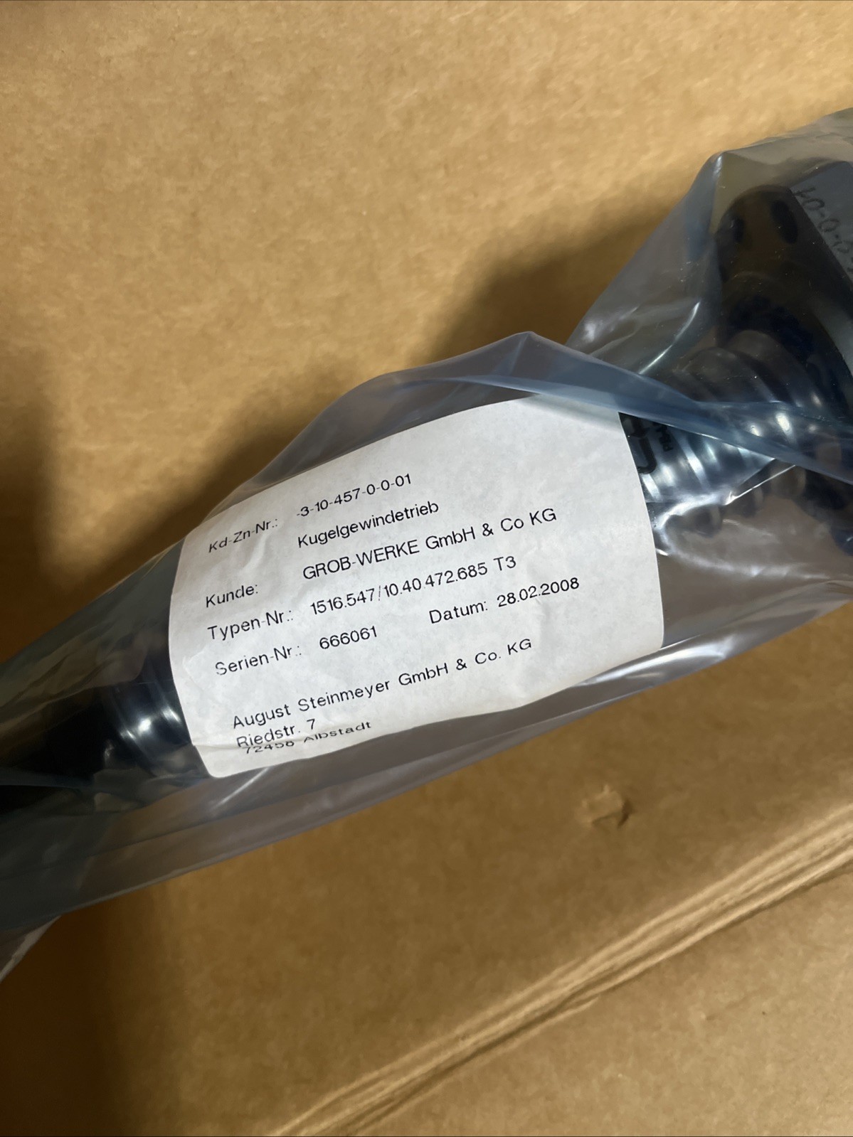 GROB BALL SCREW KGT40-3-10-457-0-0-01