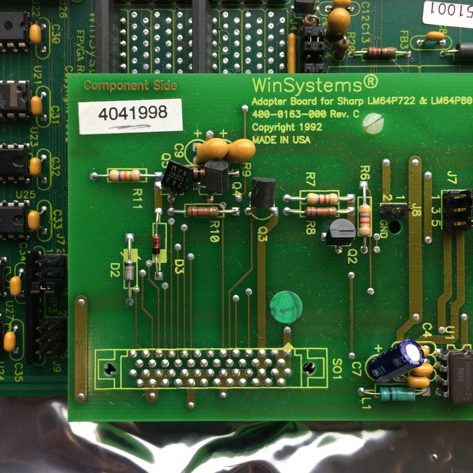 Winsystems For SHARP LM64P722 / LM64P80 Board Panels REV C 400-0163-000 FPVGA