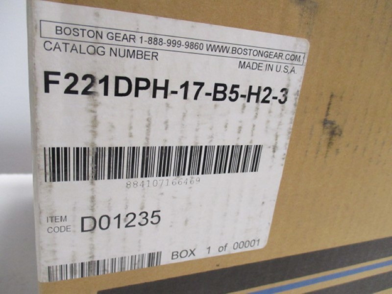 BOSTON GEAR F221DPH-17-B5-H2-3 GEAR SPEED REDUCER RATIO 17.28:1 NSMP
