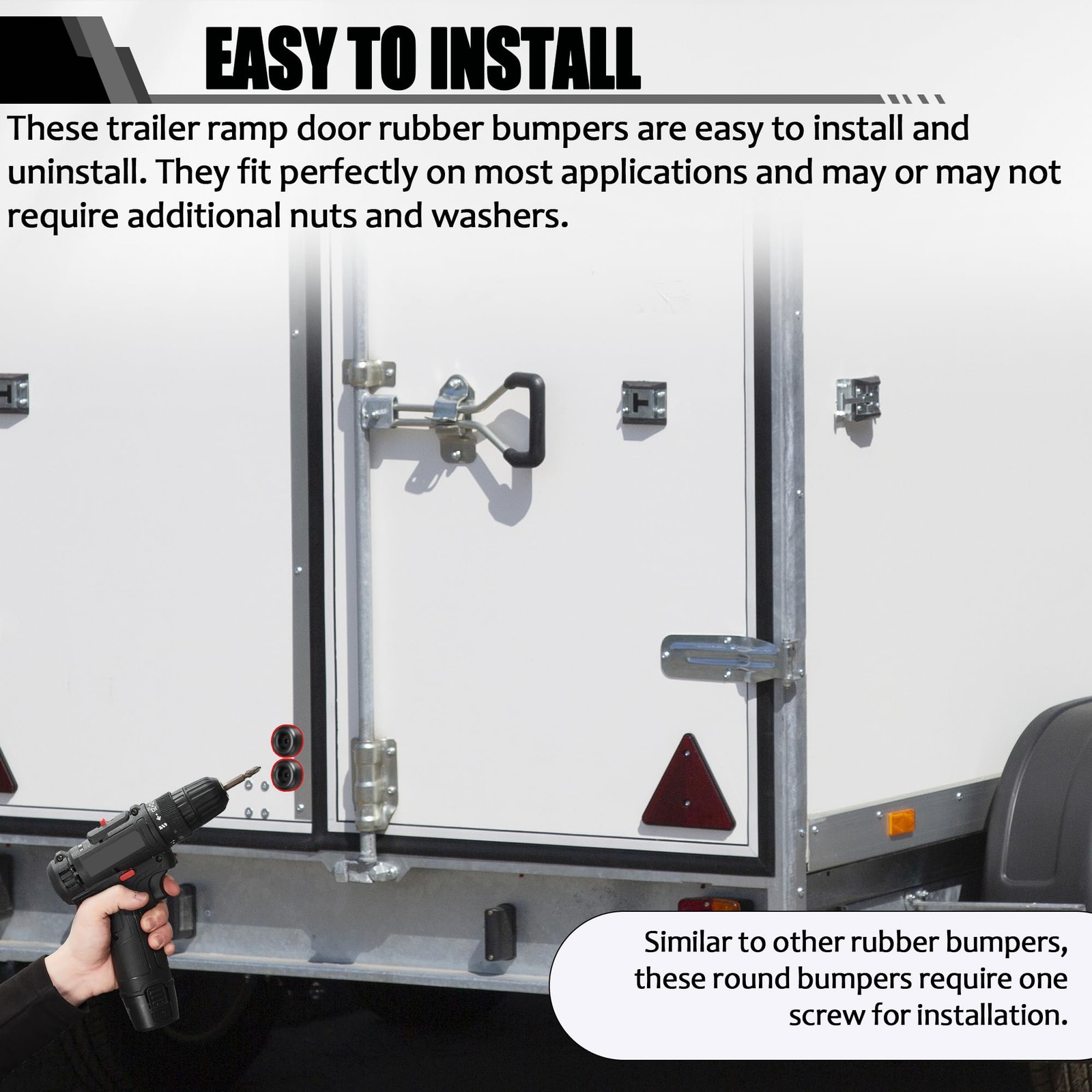 Universal 1″ Trailer Ramp Door Bumpers – Premium Rubber Stops for Trucks