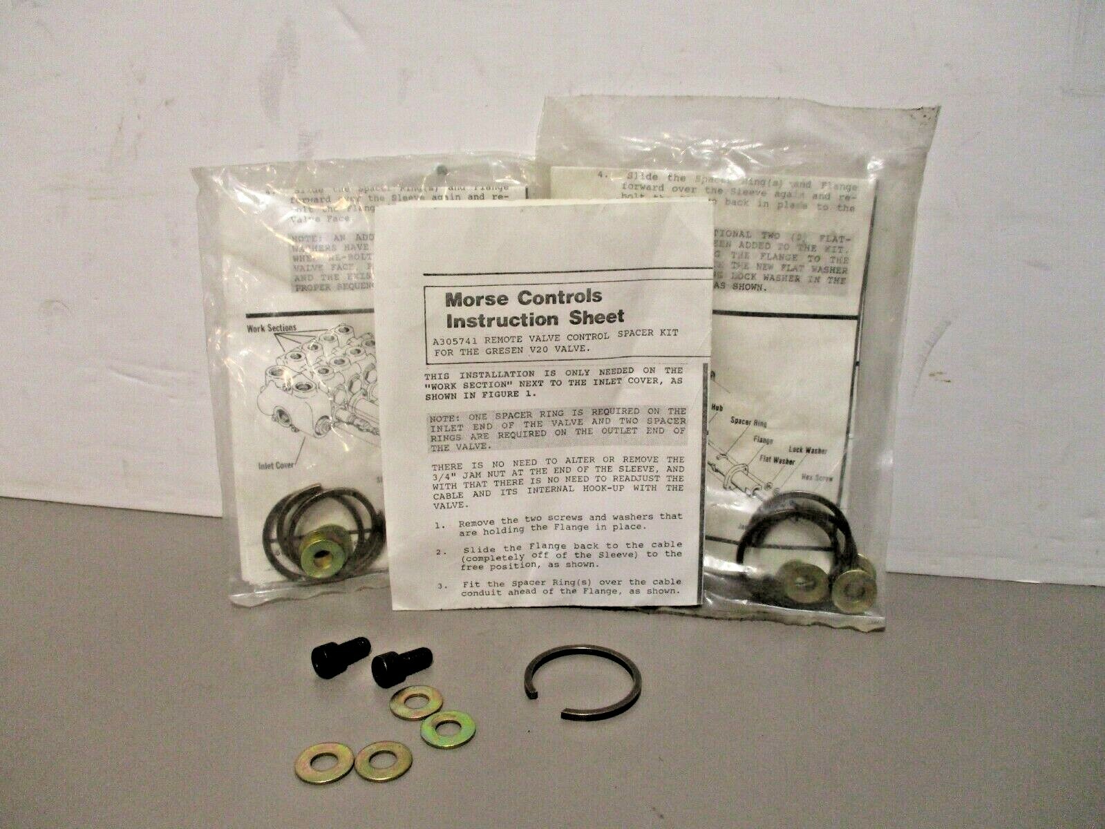 Morse Controls A305741 Remote Valve Control Spacer Kit Parts for Gresen V20