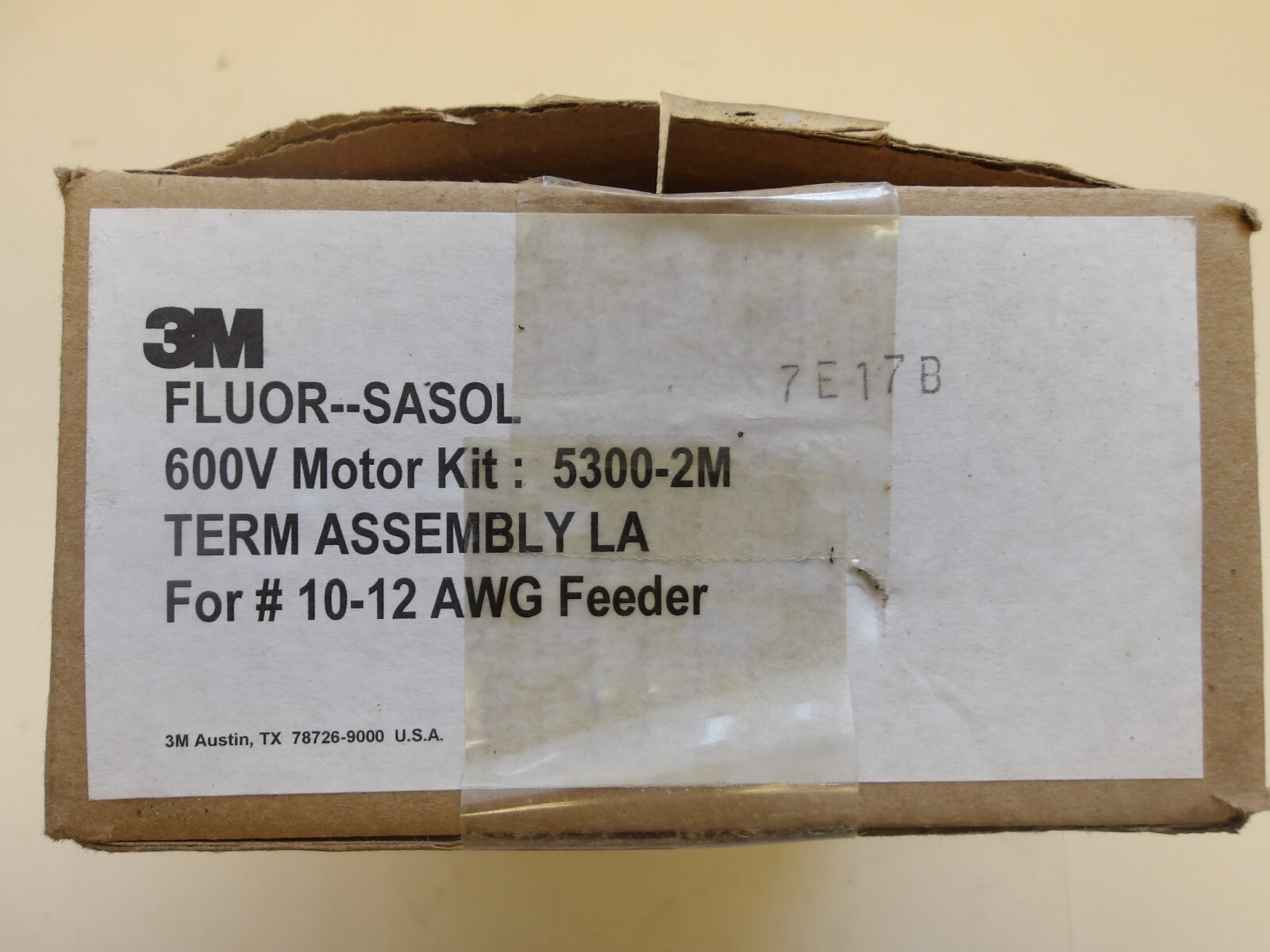3M P/N: 5300-2M 600V MOTOR LEAD PIGTAIL SPLICE FOR #10-12 AWG FEEDER FLUOR-SASOL