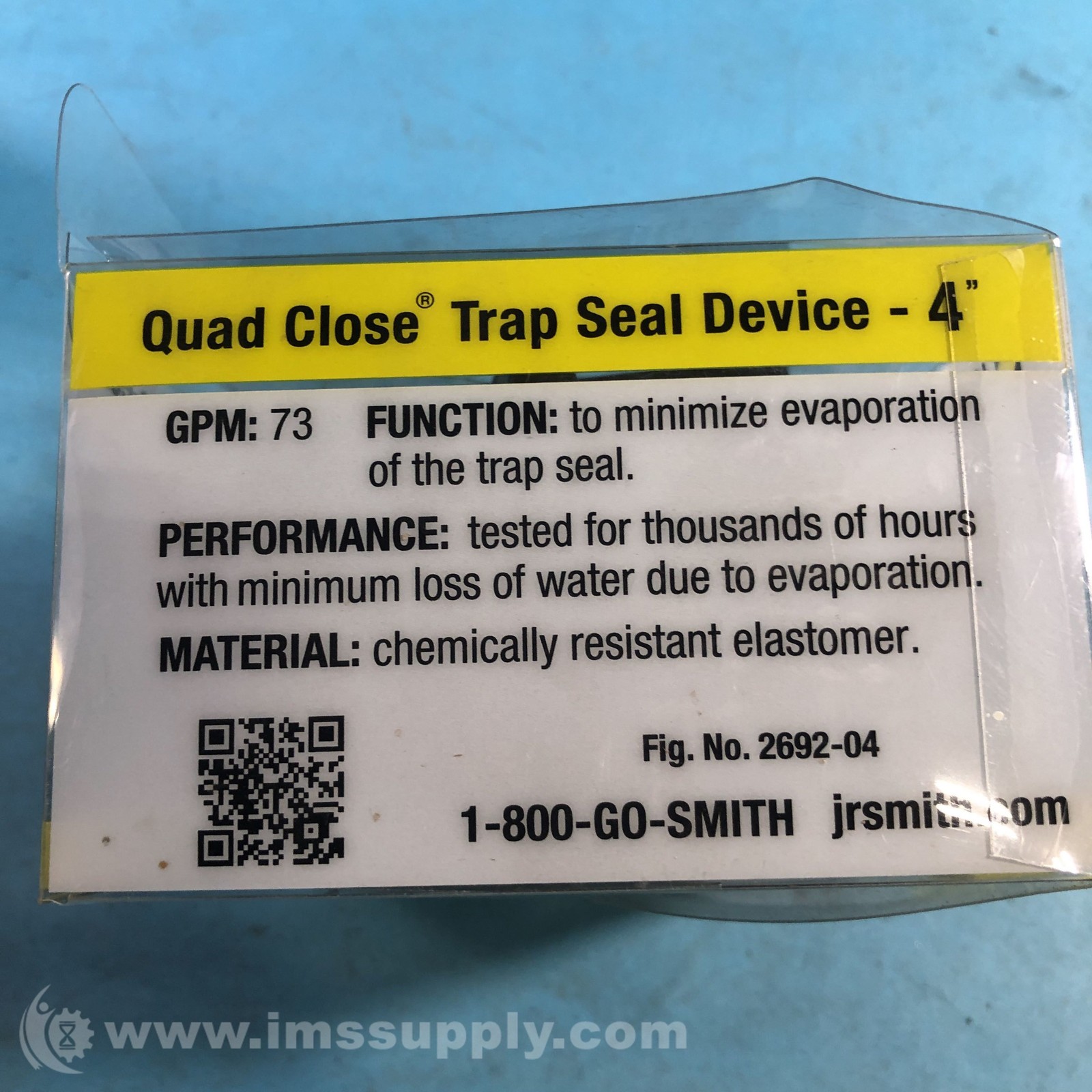 Jay R Smith Mfg Co 2692-04 Quad Close Trap Seal Device FNOB