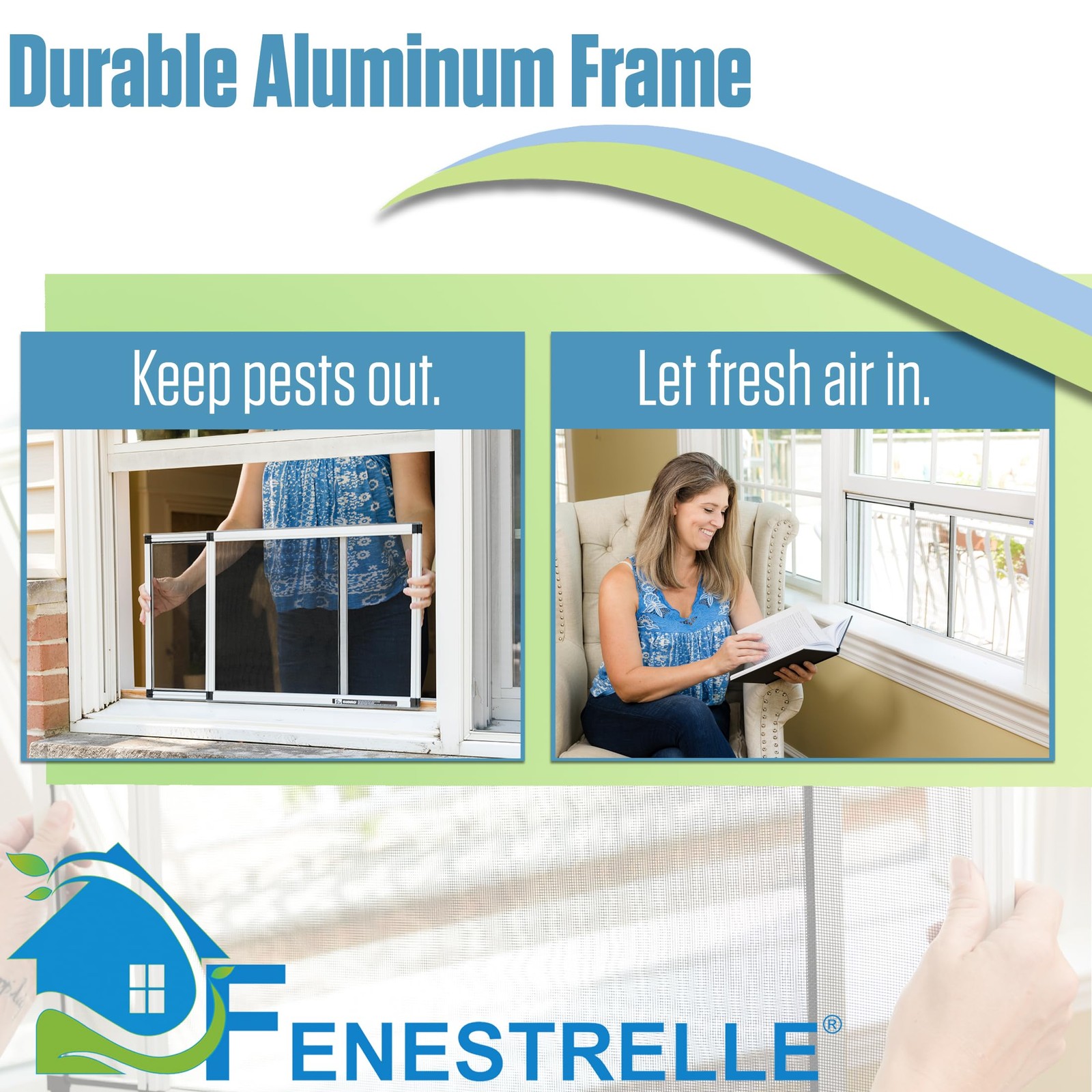 Fenestrelle Expandable Window Screen – 15″ H Medium (15″ H x 21″-40″ W), Gray