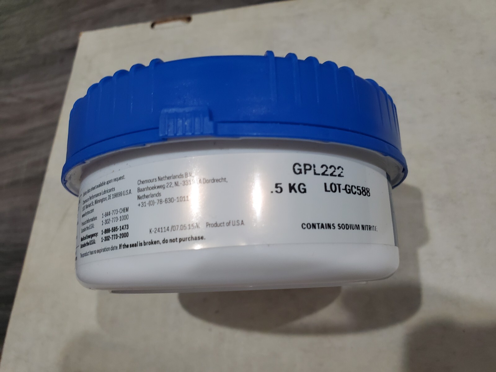 Krytox Gpl-222 .5 KG Anti-Corrosion Grease Jar