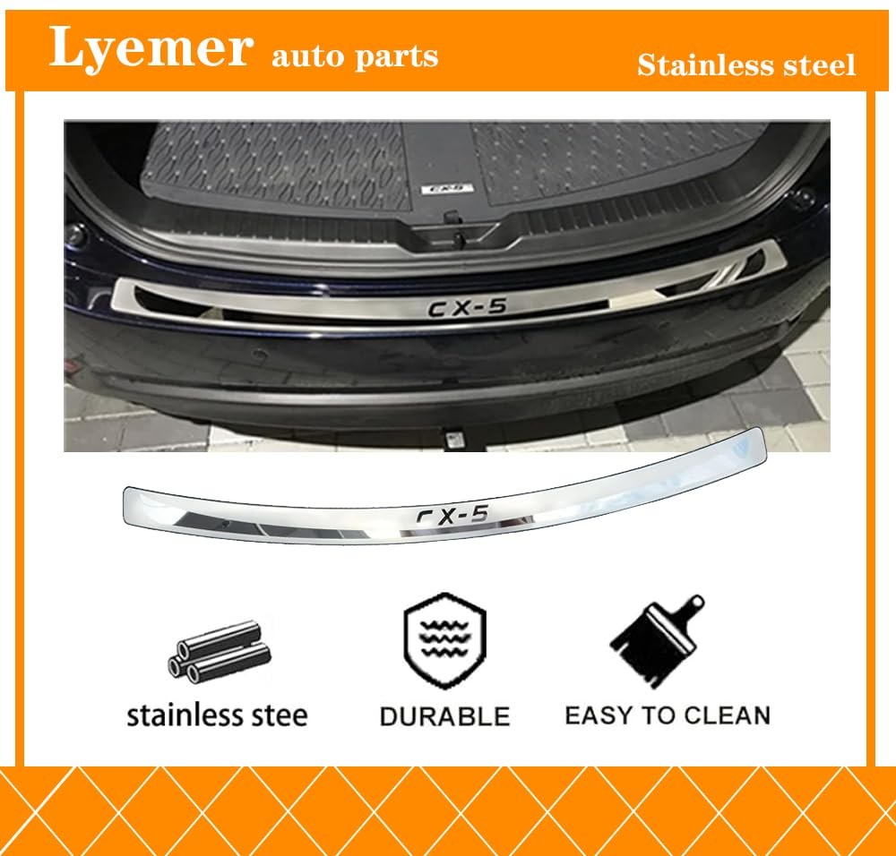 Rear Bumper Protector for Mazda CX5 20132026, Stainless Steel Trim Plate