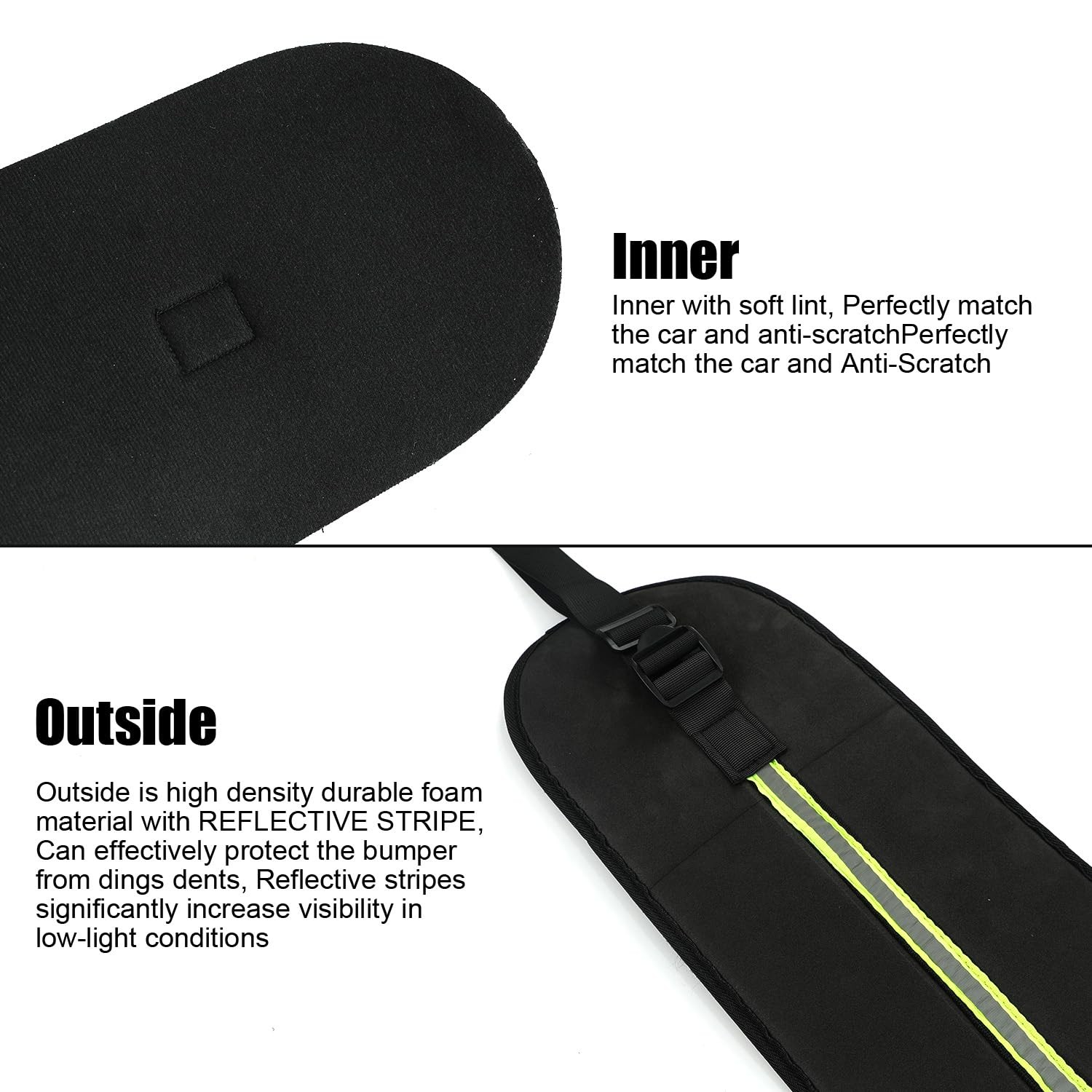 Rear Bumper Guards for Cars, Car Bumper Protector with Long Safety Reflector …