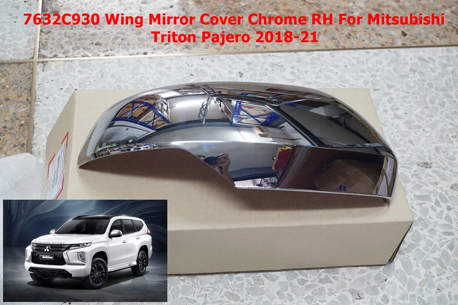7632C930 Chrome Mirror Cover RH For Mitsubishi Pajero Sport 2018-21