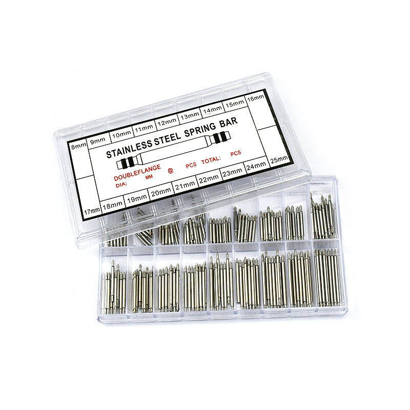 270Pcs Watch Pins Spring Bars Band Strap Kit Link 8-25mm 1.5mm Dia