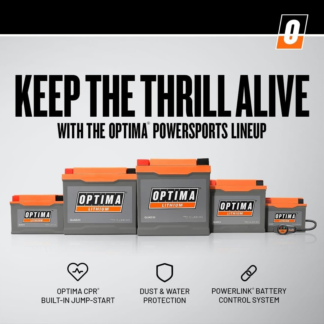 OPTIMA® QUAD14 ORANGETOP® Lithium – Built-in Engine Start Reserve with BMS and P