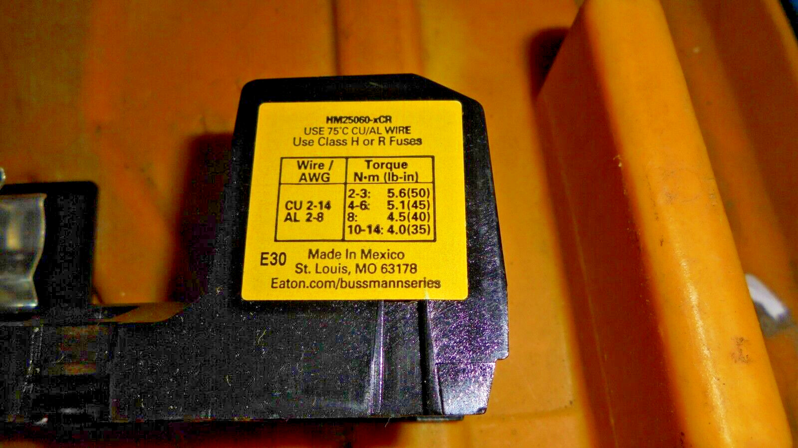 Bussmann Hm25060-Cr Fuse Block,For 250V 1 POLE