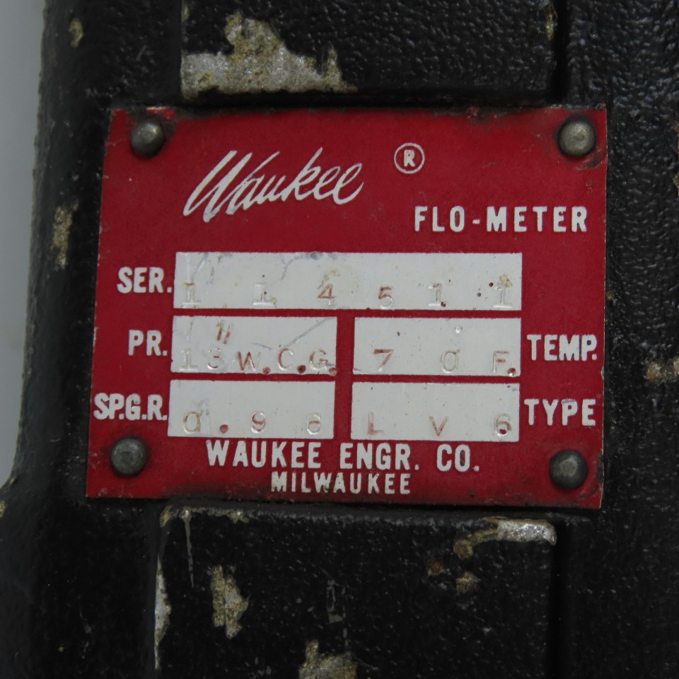 Waukee LV6 Flo-Meter Gas Flow Meter PR 13WCG 2″ NPT SPGR 0.96