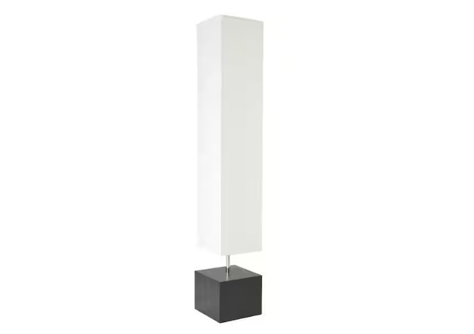 Merra 58 in. Bronze Square Mid-Century Modern Floor Lamp with Rice Paper Shade