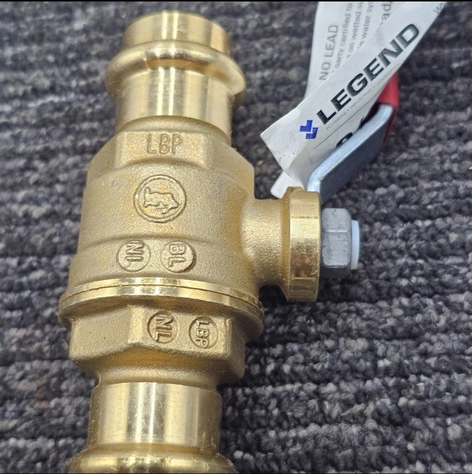 (QTY 2) Legend Valve 101-204NL 3/4″ P-201NL Brass Press Fitting NPT Connection